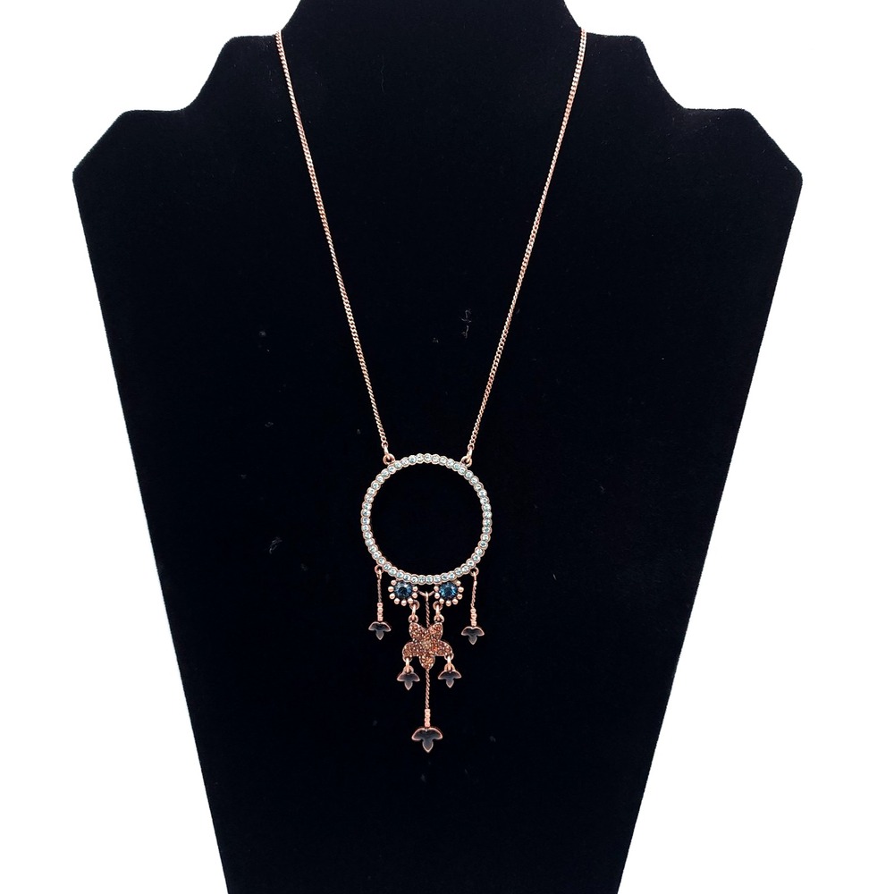 Pilgrim Dream Catcher Necklace Rose Gold Swarovski Crystal NWT